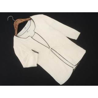 ニジュウサンク(23区)の23区 リブ ニット アンサンブル カーディガン size32/白 ■◇ レディース(カーディガン)