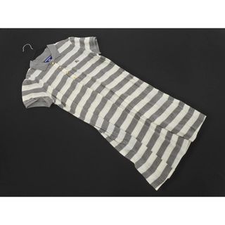 バーバリー(BURBERRY)のBURBERRY バーバリー BLUE LABEL ブルーレーベル 鹿の子 ボーダー ワンピース size38/白ｘグレー ■◆ レディース(ミニワンピース)