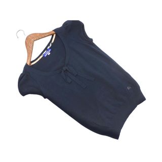 バーバリー(BURBERRY)のBURBERRY バーバリー BLUE LABEL ブルーレーベル コットンニット カットソー size38/濃紺 ■◆ レディース(カットソー(半袖/袖なし))