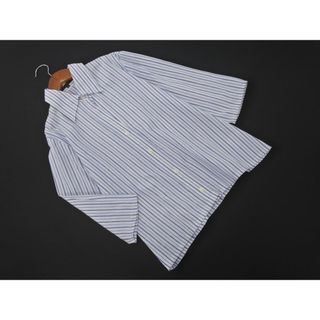 セオリー(Theory)のtheory セオリー 7分袖 ストライプ ブラウス シャツ size0/白ｘ青 ■◇ レディース(シャツ/ブラウス(長袖/七分))