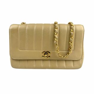 シャネル(CHANEL)のシャネル CHANEL ショルダーバッグ レザー/メタル ベージュ/ゴールド レディース 送料無料【中古】 n1205(ショルダーバッグ)