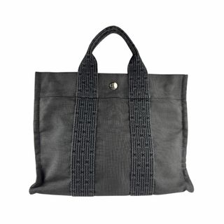 エルメス(HERMES)のエルメス HERMES ハンドバッグ トートバッグ エールライン キャンバス ダークグレー シルバー ユニセックス 送料無料【中古】 n1198(ハンドバッグ)