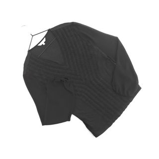 エポカ(EPOCA)のEPOCA エポカ フリル 切替 カットソー size40/黒 ■◇ レディース(カットソー(長袖/七分))