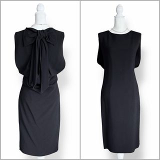 ランバン(LANVIN)の新品同様‼️フランス製 LANVIN 背面リボン コレクションワンピース(ひざ丈ワンピース)