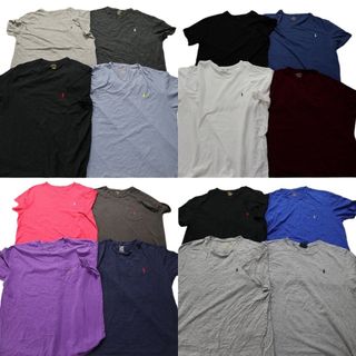 古着卸 まとめ売り ラルフローレン 半袖Tシャツ 16枚セット (メンズ XL ) ポケット付き 刺 ワンポイント ロゴ Ｖネック 中古 古着 NB3686(その他)
