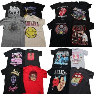古着卸 まとめ売り 音楽・バンド 半袖Tシャツ 16枚セット (メンズ S ) ピンクフロイド ローリングストーンズ ビートルズ 中古 古着 NB3755(その他)