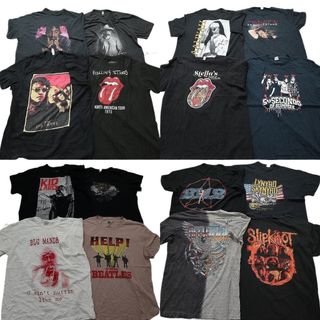 古着卸 まとめ売り 音楽・バンド 半袖Tシャツ 16枚セット (メンズ XL ) ビートルズ アリーヤ ローリングストーンズ 人物 中古 古着 NB3742(その他)