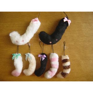 ♯Gpi08GDふさふさにゃんこしっぽストラップ4フルコンプ7種(ストラップ/イヤホンジャック)