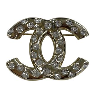 シャネル(CHANEL)の　シャネル CHANEL ココマーク ラインストーン ブローチ ゴールド GP/ラインストーン アクセサリー(その他)