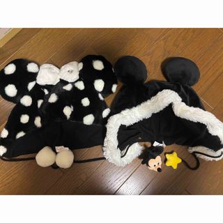 ディズニー(Disney)の【美品】ミッキー、ミニー　ファンキャップセット(キャラクターグッズ)