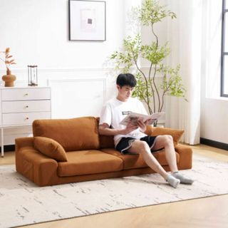 2人掛けソファベッド フロアソファ コンパクト 幅約167cm ローソファ 