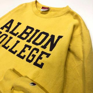 Champion カレッジロゴ スウェット イエロー メンズS