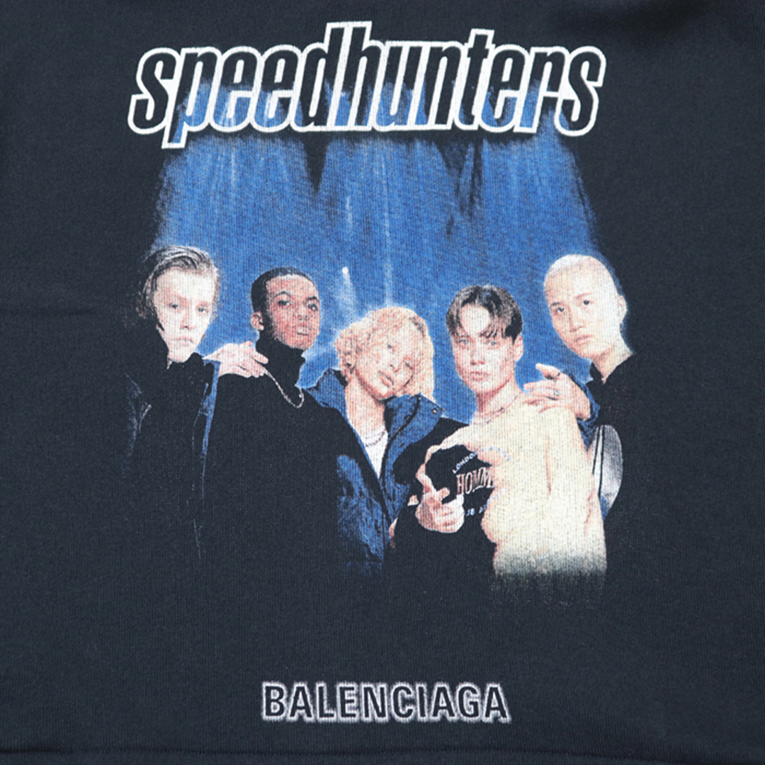 BALENCIAGA(バレンシアガ)の【美品】BALENCIAGA バレンシアガ パーカー 2018年製 Speed Hunters スピードハンター コラボレーション シグネチャー ロゴ プリント リラックスフィット スウェット フーディー プルオーバー トップス メンズ サイズ XS ブラック 黒 ポルトガル製 541871 メンズのトップス(パーカー)の商品写真