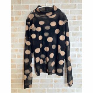 ヒロコビス(HIROKO BIS)のHIROKO BIS カットソー 水玉 ドット ハイネック 9号(カットソー(長袖/七分))