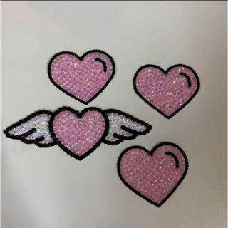 うちわデコ　パーツ　ハート(アイドルグッズ)
