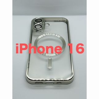 iPhone16 クリア シルバーメッキ レンズ保護 マグセーフ 新品 296(iPhoneケース)