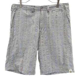 アベイシングエイプ(A BATHING APE)の古着 A BATHING APE アベイシングエイプ 日本製 グレンチェック ハーフパンツ L ブラック系 メンズ(ショートパンツ)