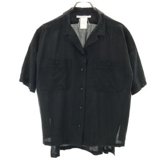 ヤエカ(YAECA)の古着 YAECA ヤエカ 半袖 オープンカラーシャツ ブラック レディース(シャツ/ブラウス(半袖/袖なし))