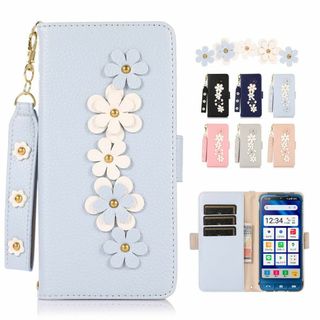 【色:ライトブルー_サイズ:シンプルスマホ6】シンプルスマホ6 ケース 手帳型 