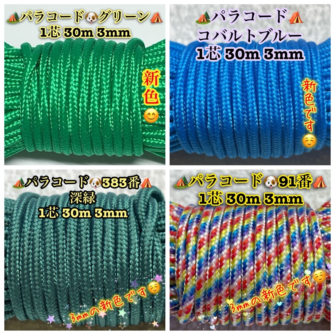 パラコード　１芯 ５m ３mm    ４０６番　手芸とアウトドアなど用 ハンドメイドの素材/材料(生地/糸)の商品写真