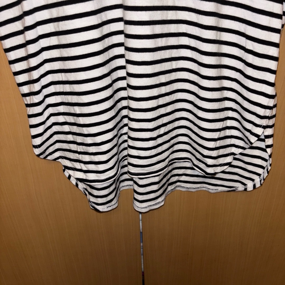 アダストリア　ストライプ 半袖（３分袖）Tシャツ レディースのトップス(Tシャツ(半袖/袖なし))の商品写真