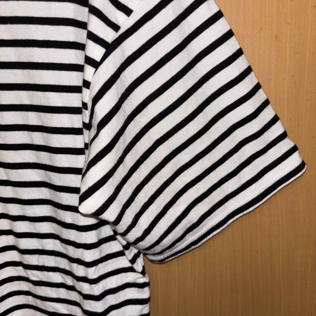 アダストリア　ストライプ 半袖（３分袖）Tシャツ レディースのトップス(Tシャツ(半袖/袖なし))の商品写真