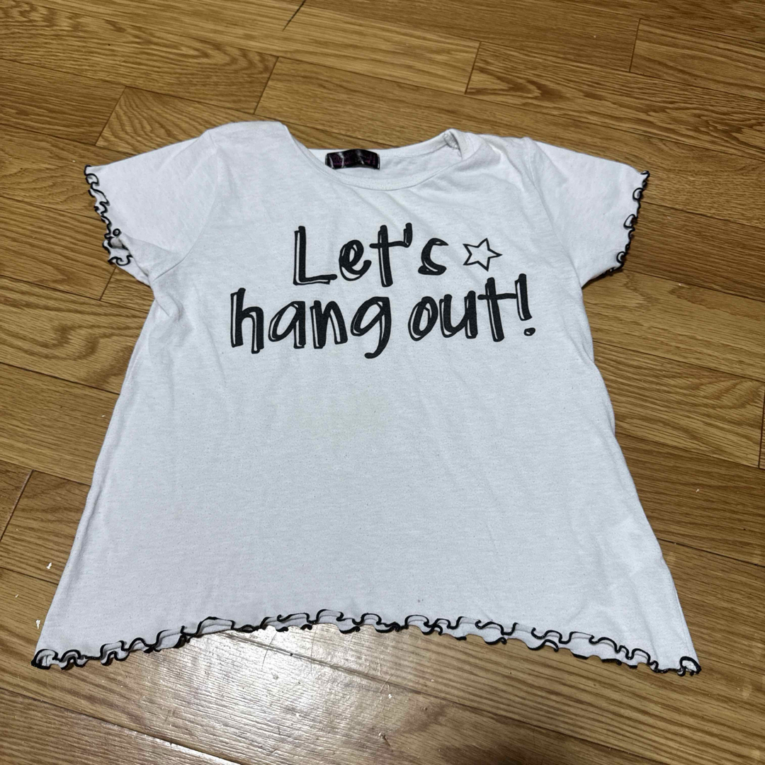 子供服 女の子 Tシャツ 半袖 白 ホワイト 140サイズ 中古 キッズ/ベビー/マタニティのキッズ服女の子用(90cm~)(Tシャツ/カットソー)の商品写真