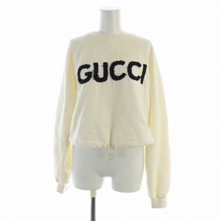 GUCCI - グッチ 24SS スウェットトレーナー クロップド ロゴ刺繍 XXS アイボリー