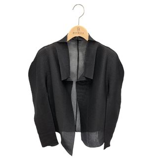 イッセイミヤケ(ISSEY MIYAKE)のミーイッセイミヤケ MI03FO151 カーディガン F ブラック ITNASTIJRURY(カーディガン)