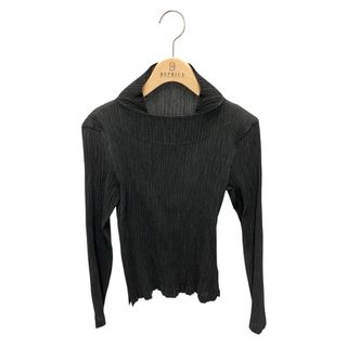 イッセイミヤケ(ISSEY MIYAKE)のイッセイミヤケフェット IF53FJ474 カットソー 02 ブラック プリーツ スクエアネック ITH1P6I59S9K(Tシャツ(長袖/七分))