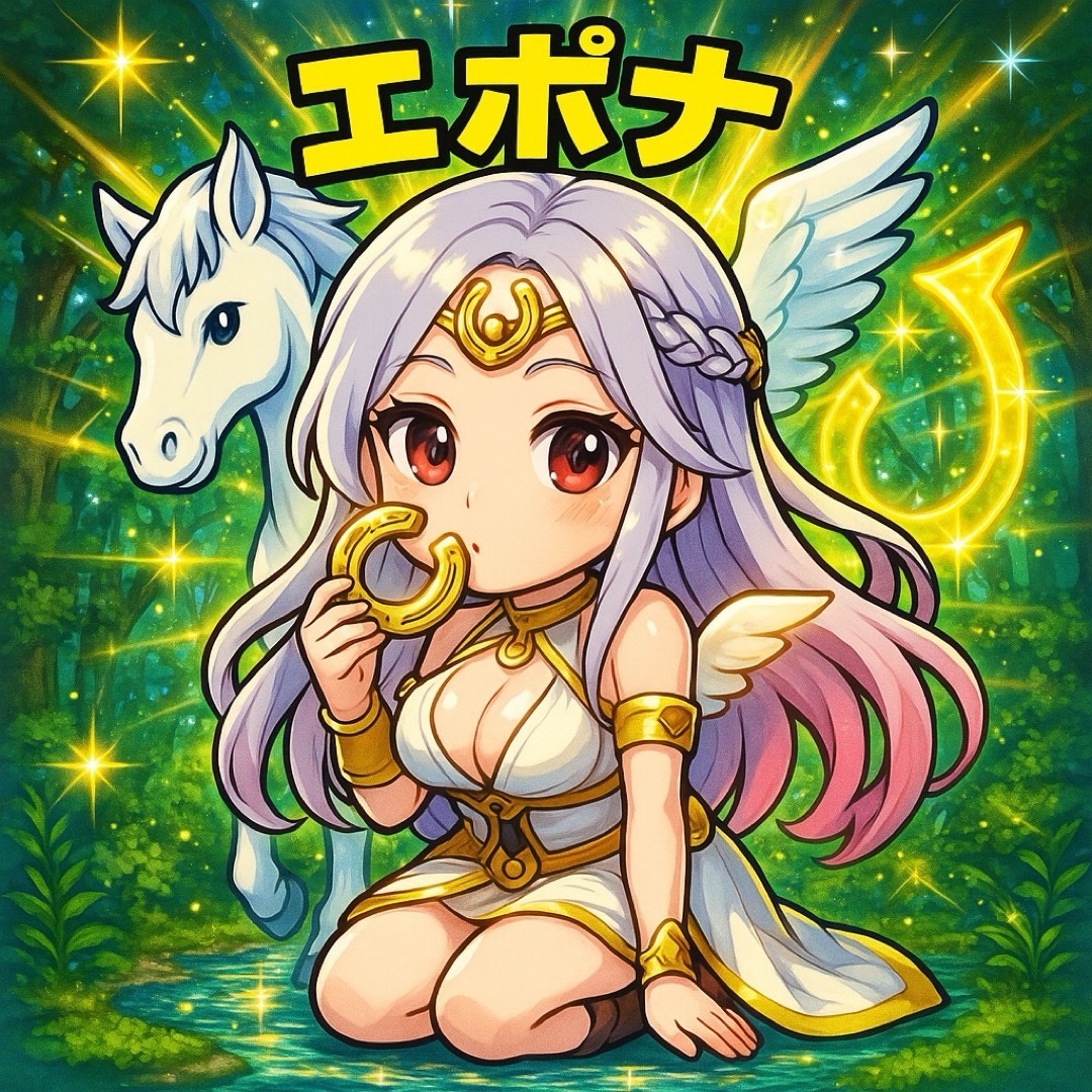 ケルト神話「エポナ」★ビックリマン風　自作シール１枚 エンタメ/ホビーのコレクション(印刷物)の商品写真