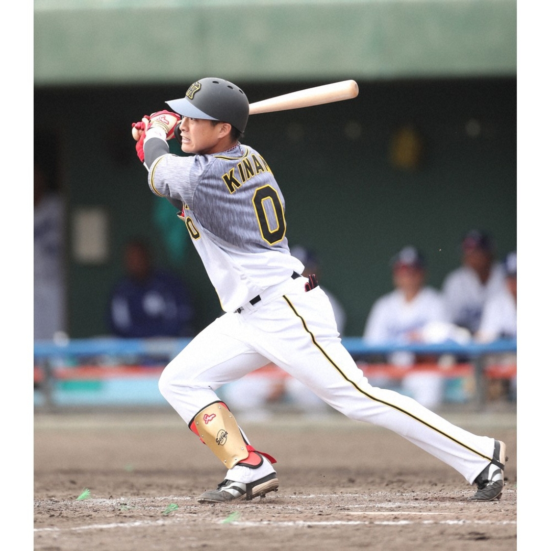 MIZUNO(ミズノ)の【レア】阪神　タイガース　木浪　ビジター　ユニフォーム　ミズノ　O スポーツ/アウトドアの野球(応援グッズ)の商品写真
