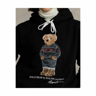 ポロラルフローレン(POLO RALPH LAUREN)の【未使用】ポロラルフローレン大人気フェアアイル着用ポロベアパーカーブラック裏起毛(パーカー)