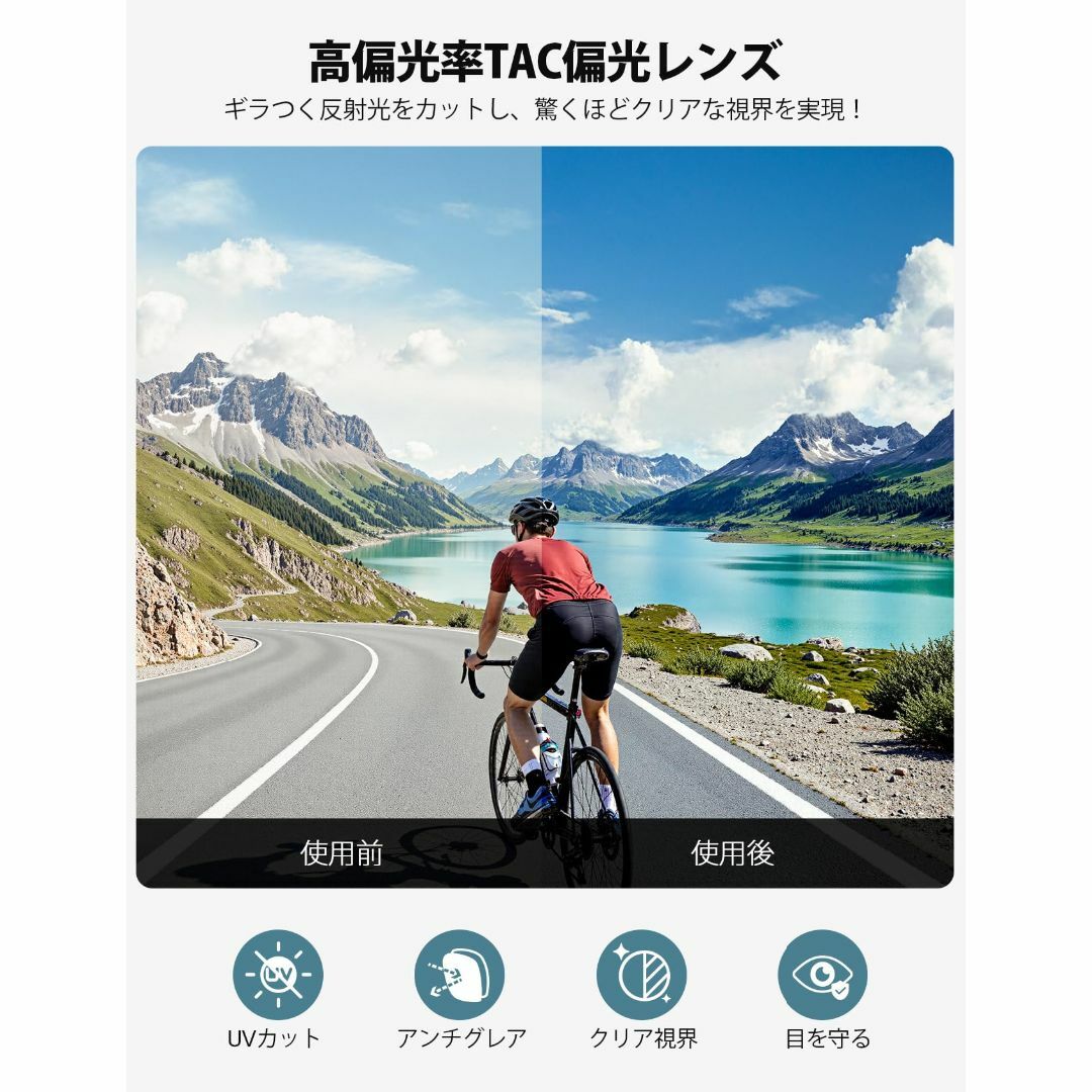 [Lamicall] スポーツサングラス 偏光レンズ 自転車 登山 釣り ランニ その他のその他(その他)の商品写真