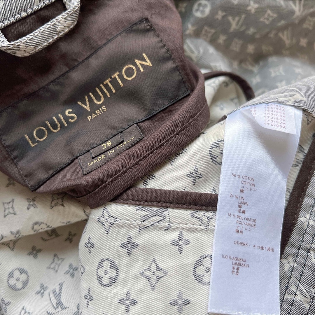 LOUIS VUITTON(ルイヴィトン)の美品　LOUISVUITTON ヴィトン　デニム　モノグラム　レザー　ジャケット レディースのジャケット/アウター(Gジャン/デニムジャケット)の商品写真
