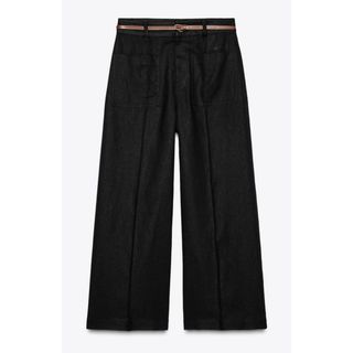 ザラ(ZARA)の新品✨ベルト付きリネンパンツ(カジュアルパンツ)