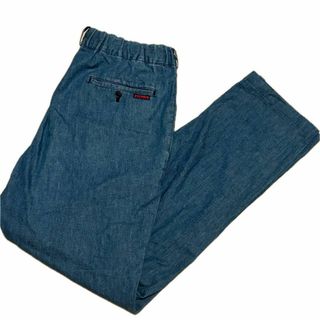 Papas パパス インディゴ染 綿麻 ストレッチ パンツ コットン リネン(その他)