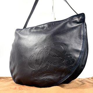 ロエベ(LOEWE)の✨希少 美品✨ロエベ ショルダーバッグ アナグラム ナッパレザー 斜め掛け 紺(ショルダーバッグ)