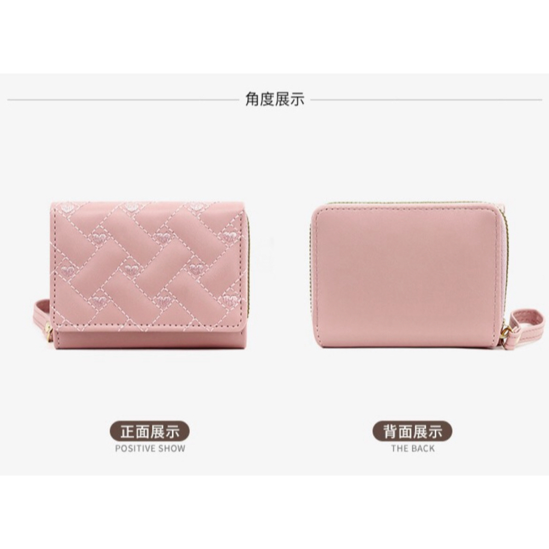 財布 三つ折財布 パープル レディース キッズ カードケース 小銭入れ レザー レディースのファッション小物(財布)の商品写真