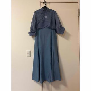 スコットクラブ(SCOT CLUB)の今期新品　petirobe バルーンショール付ロングワンピース　フォーマルワンピ(ロングワンピース/マキシワンピース)