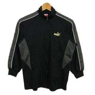 プーマ(PUMA)のプーマ ジャージ トラックジャケット スポーツ アウター 黒 白 キッズ 男の子用 140サイズ ブラック×ホワイト×イエロー PUMA(その他)
