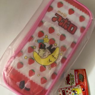 メイジ(明治)の新品未使用 明治アポロチョコレート ウォーターインペンポーチ 大容量 フタ開き(ペンケース/筆箱)
