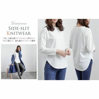 Tシャツ カットソー レディース 体型カバー ゆったり 大きい 綿100 L