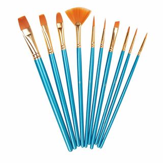 SHULLIN 10本セットナイロンの毛画筆 ペイントブラシ 画材筆 多用途面相(その他)