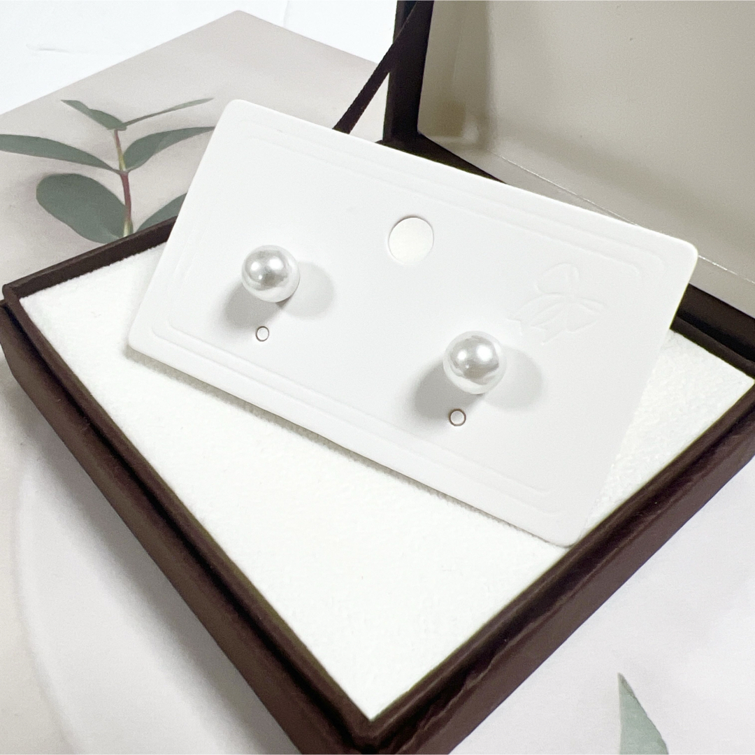 新品【ダブルパールピアス】ツインパール　シルバー　リバーシブル　結婚式　大小　 レディースのアクセサリー(ピアス)の商品写真