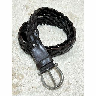 サルヴァトーレフェラガモ(Salvatore Ferragamo)の美品 95 Salvatore Ferragamo レザーメッシュベルト 茶(ベルト)