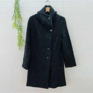 ジャンニロジュディチェ(GIANNI LO GIUDICE)の【ジャンニロジュディチェ】 ロングコート (S) 日本製 ブラック 大人コーデ(ロングコート)