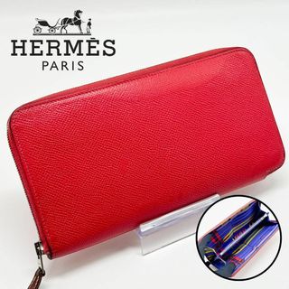エルメス(HERMES)のエルメス アザップ シルクイン ロング 財布 レッド アザップ ジップ ジッピー(財布)