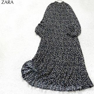 【美品】ザラ ティアード ボリューム マキシ ワンピース ドレス リゾート 上品