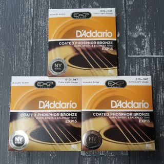 新品　D'Addario ダダリオ アコースティックギター弦 EXP15 3個(弦)